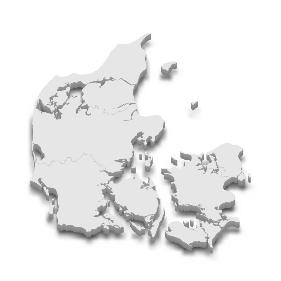 Mapa 3D com bordas de regiões vetor