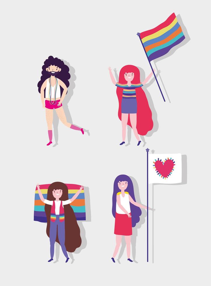 design plano lgbtq de comunidade de pessoas vetor