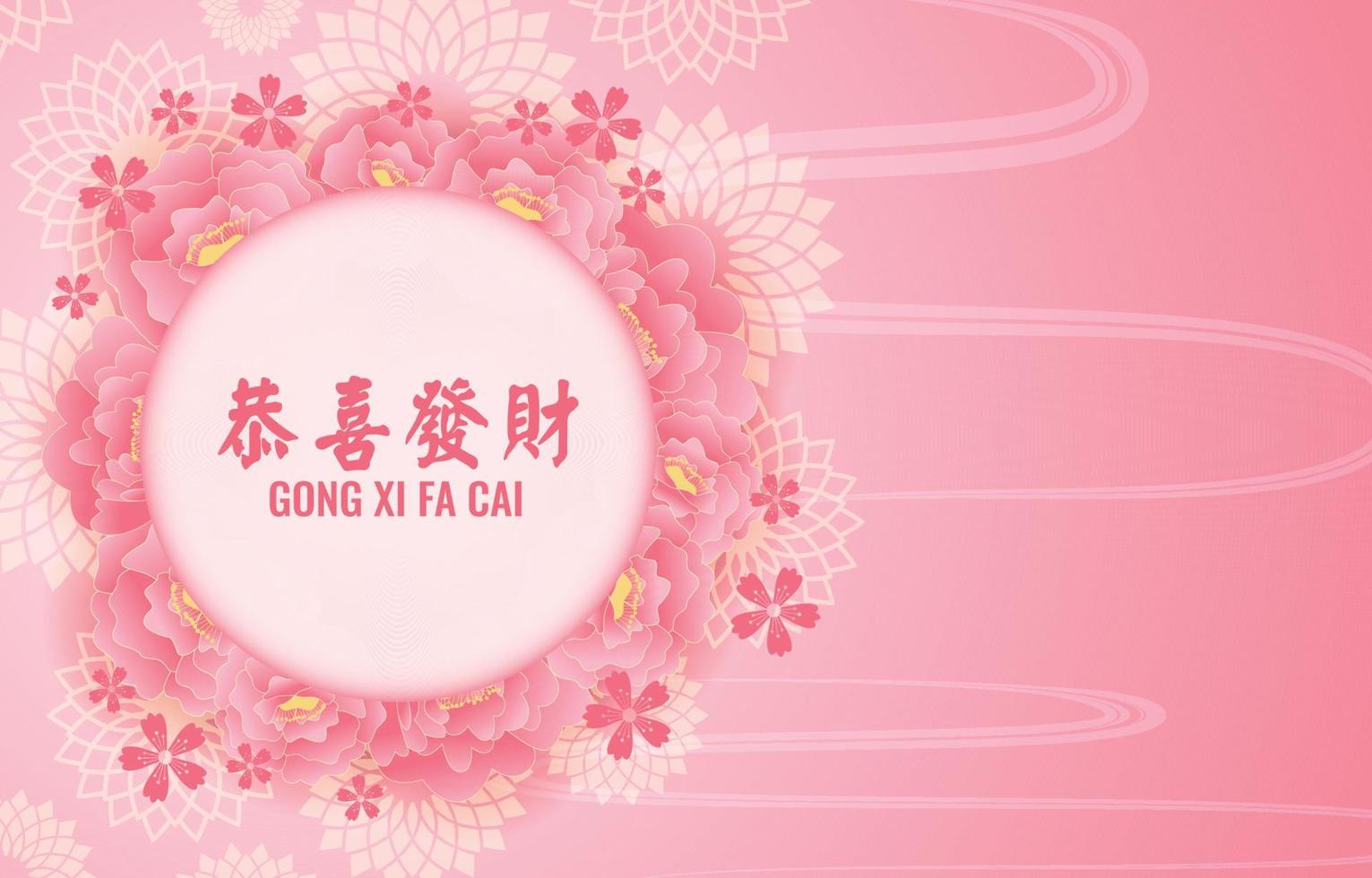 fundo de ano novo chinês gong xi fa cai vetor