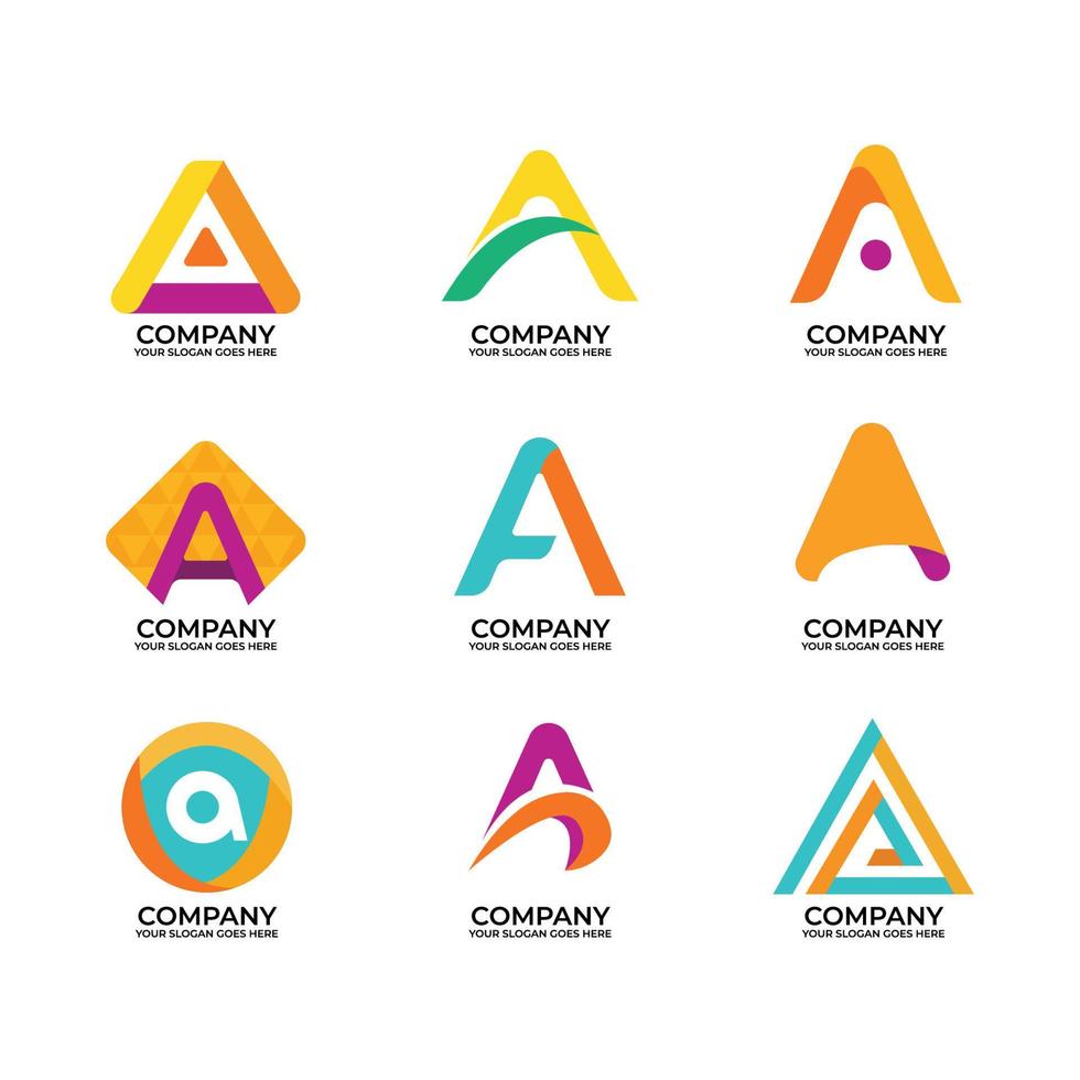 conjunto de elemento de logotipo do alfabeto vetor