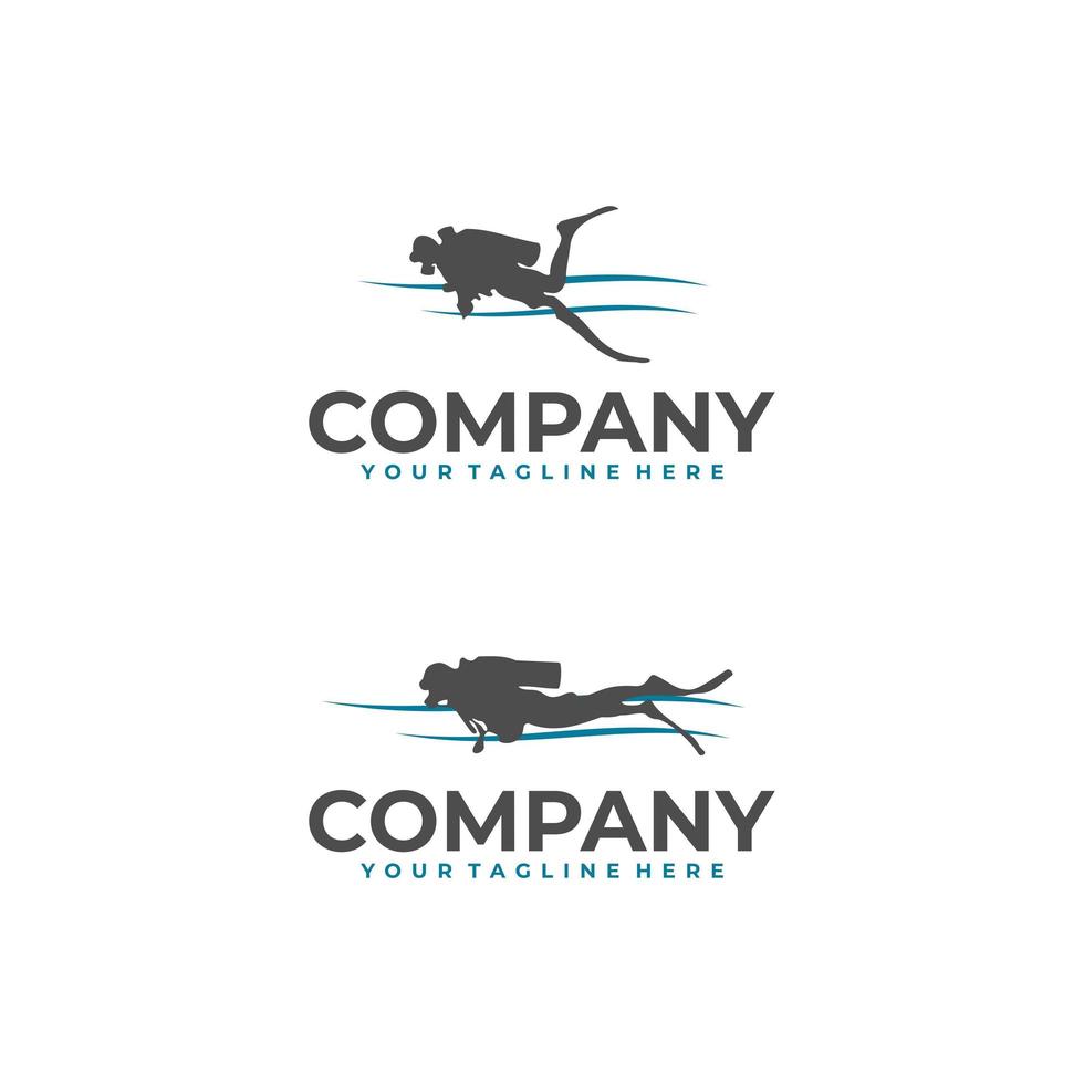 logotipo de mergulhador logotipo de mergulho vetor