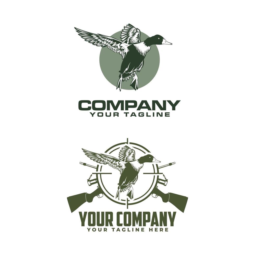logotipo do caçador de patos vetor