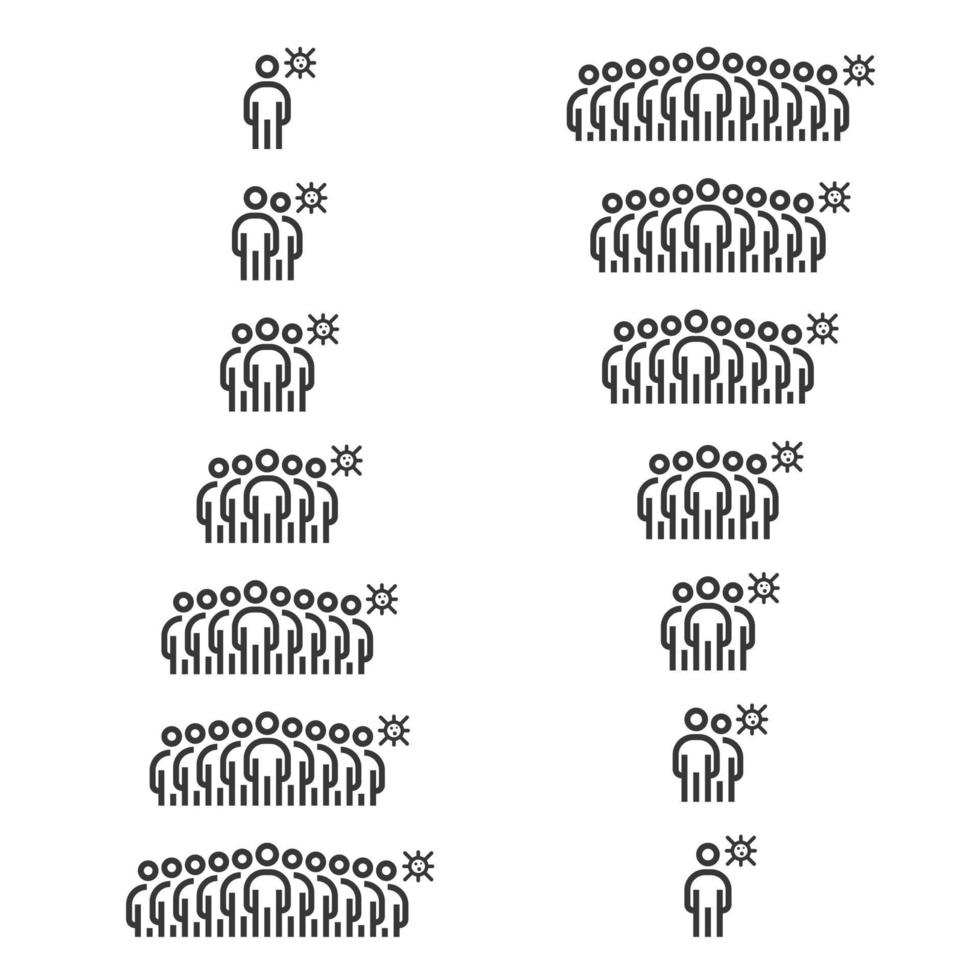 ícones de pessoas, vetor de vírus de equipe de grupo de trabalho de pessoa