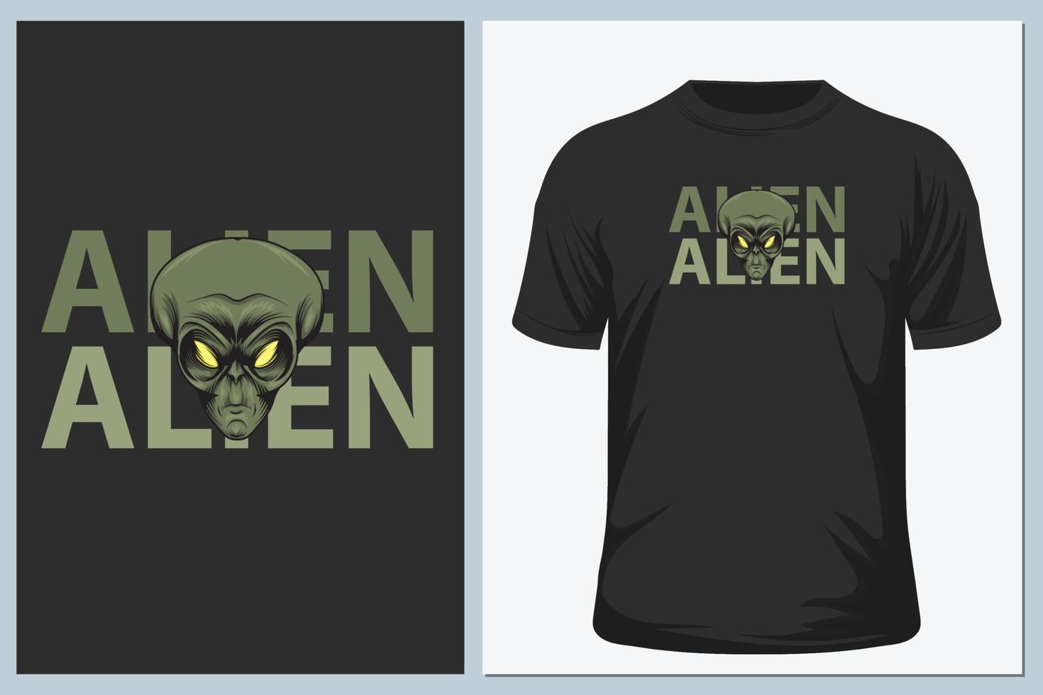 camiseta de ilustração vetorial alienígena vetor
