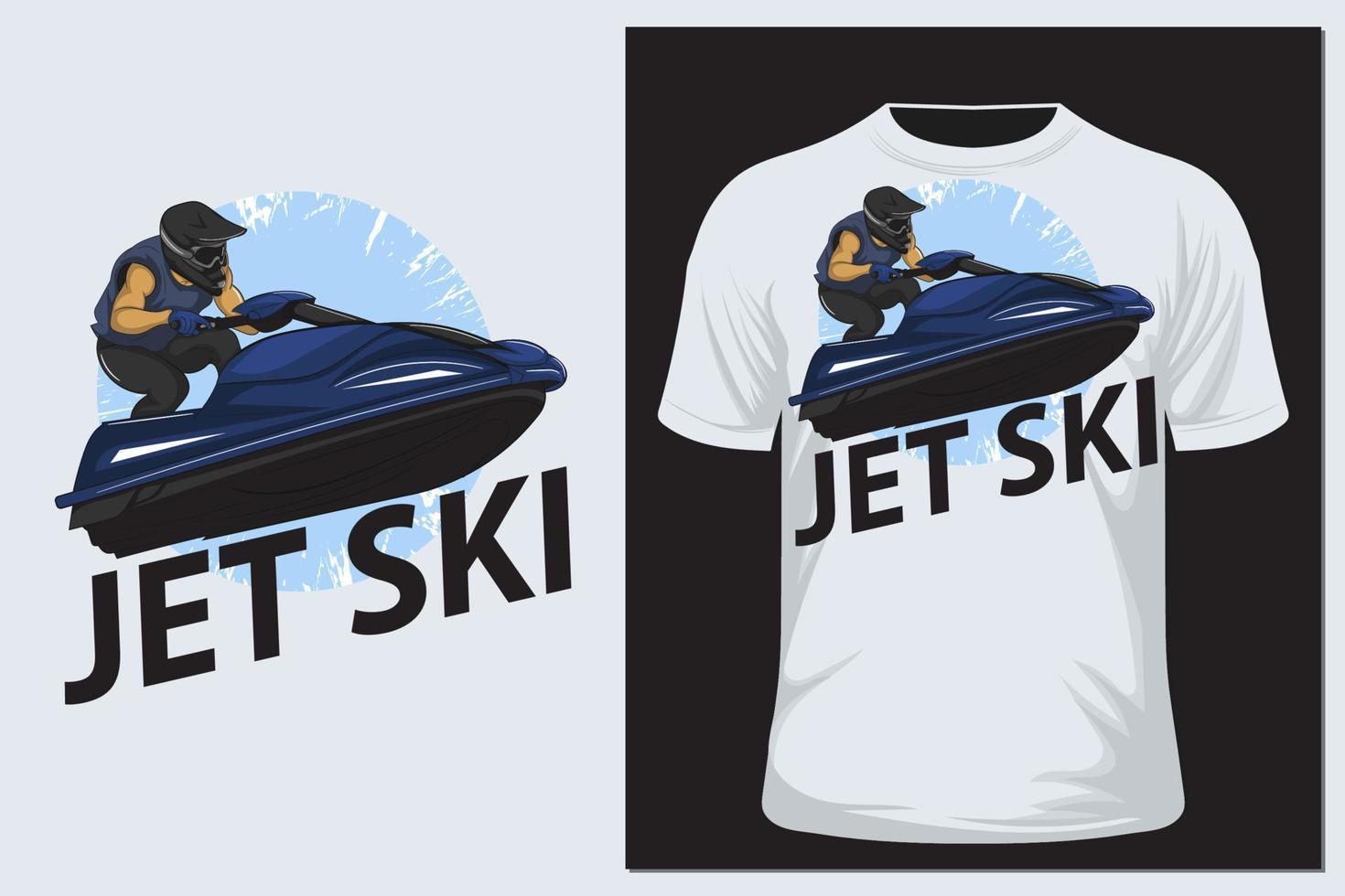 camiseta de ilustração vetorial de jet ski vetor