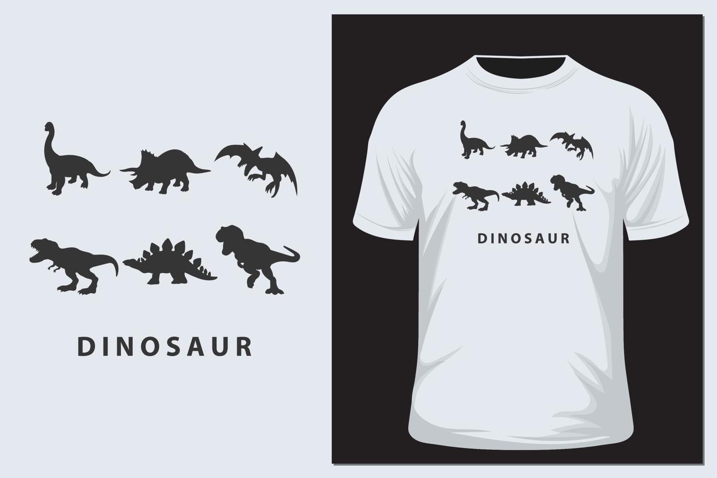 camiseta de ilustração vetorial de dinossauro vetor