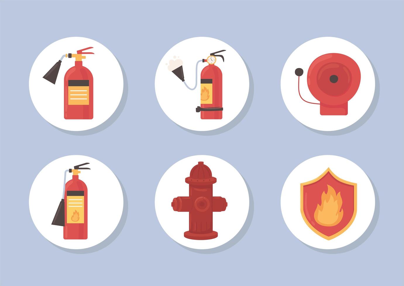 ícones de hidrante de extintor de incêndio vetor