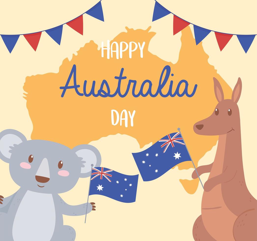 feliz celebração do dia da austrália vetor