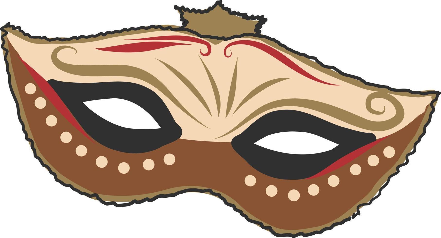 vetor de doodle de máscara facial de carnaval italiano. carnavais venezianos ou mardi gras tradicionais, baile de máscaras de férias, ilustração de parte de vestir de festa fantasiada. elemento de design de conceito de mistério e segredo.