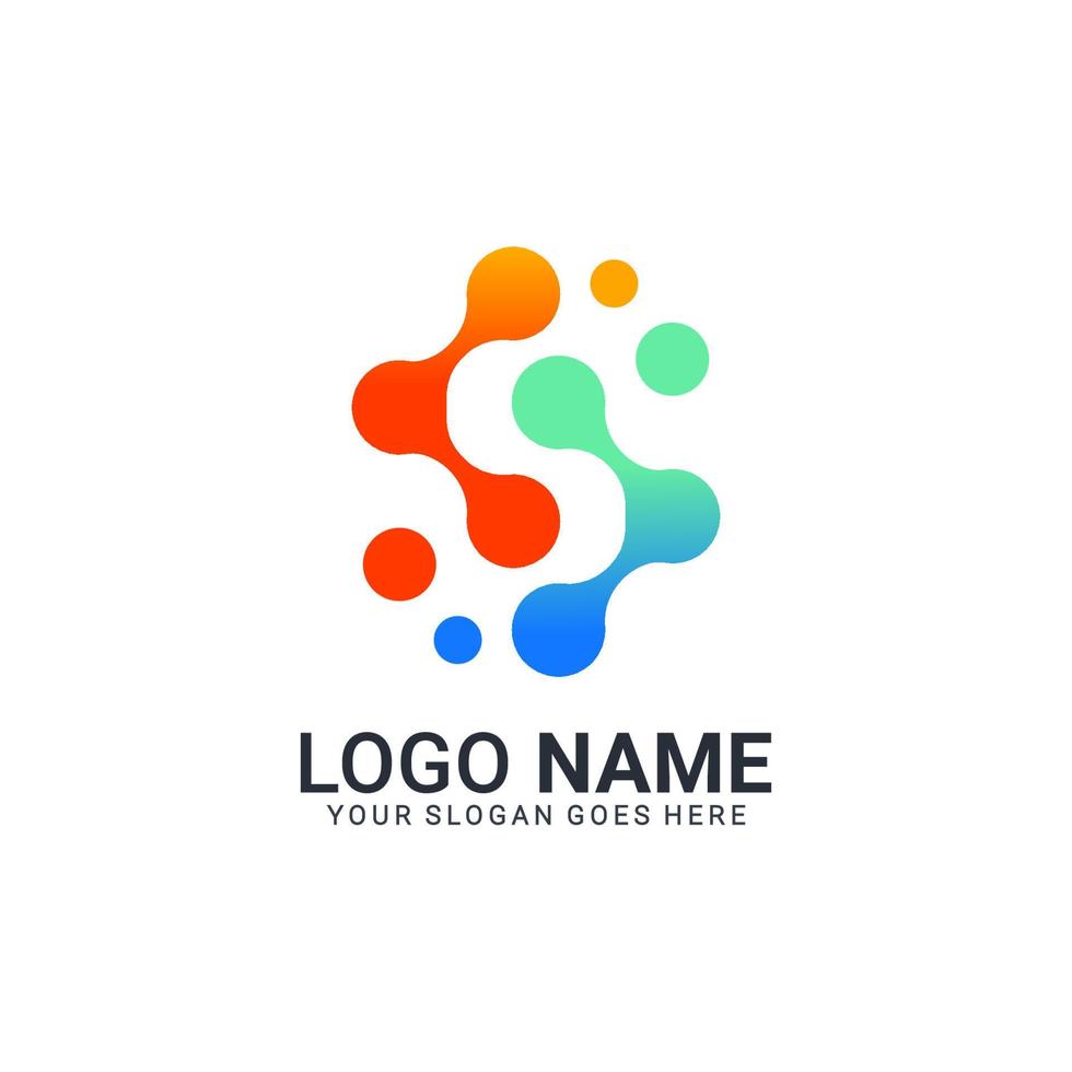 design de logotipo de símbolo de tecnologia abstrata moderna. design de logotipo moderno editável vetor