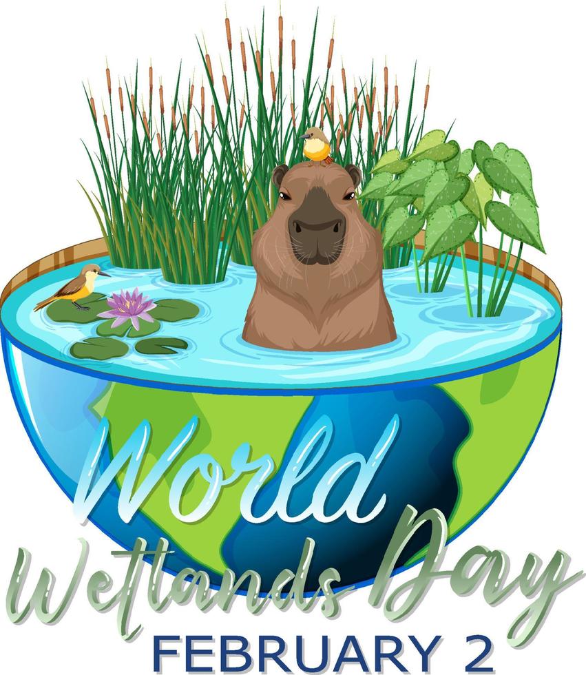 design de logotipo do dia mundial das zonas úmidas vetor