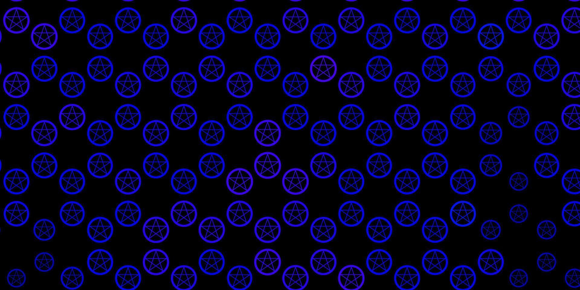 padrão de vetor azul escuro com elementos mágicos.