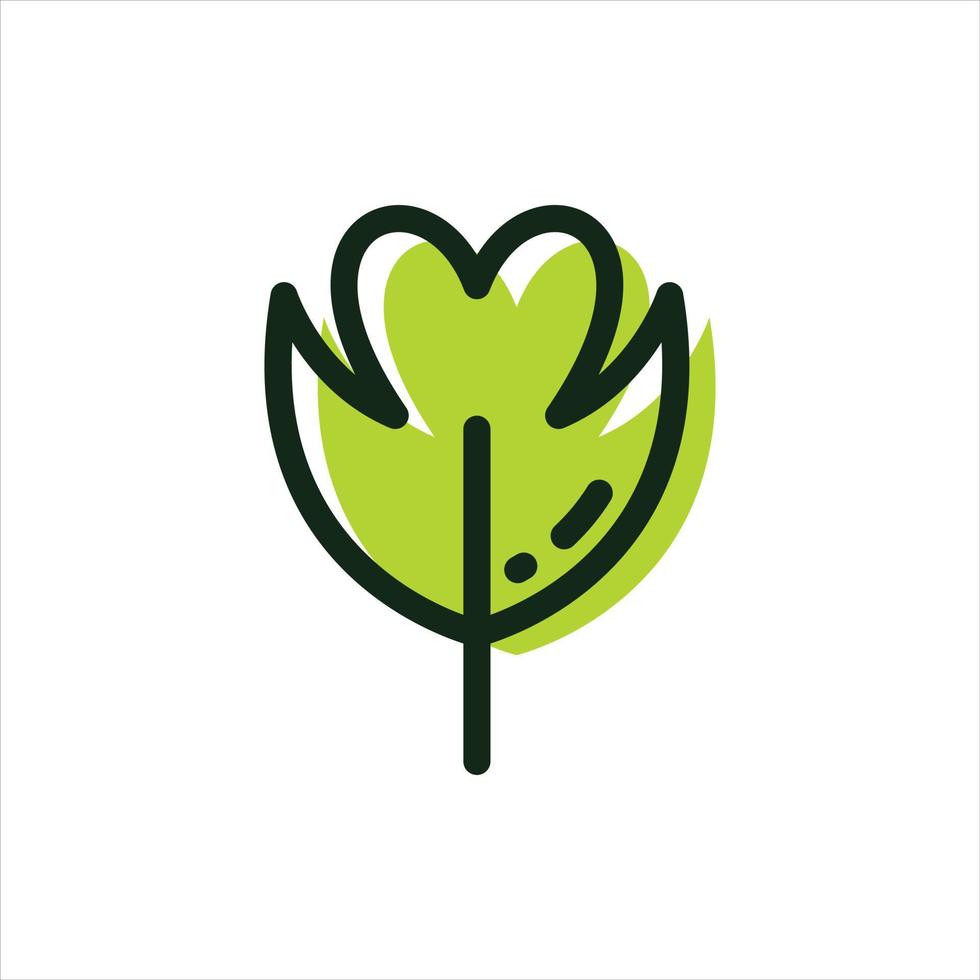 modelo de logotipo de ícone de folha, ambiente e plantas usadas. vetor