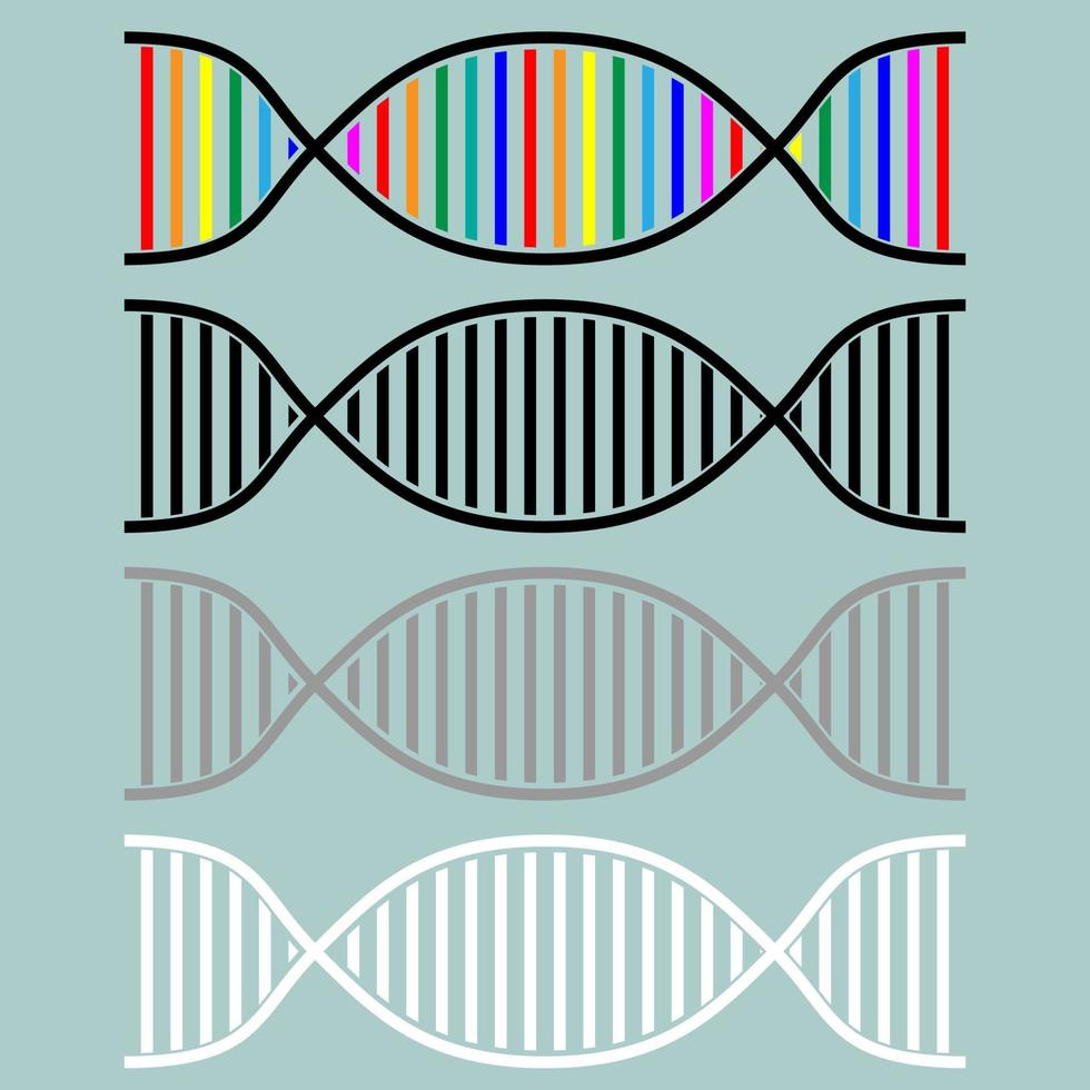 ícone de dna ou ácido desoxirribonucleico. vetor