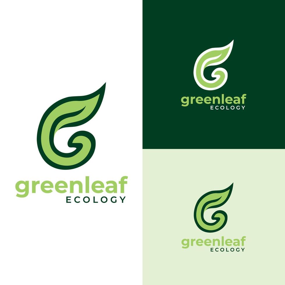 eco carta marca g logotipo modelo de vetor de folha ecologia de folha verde