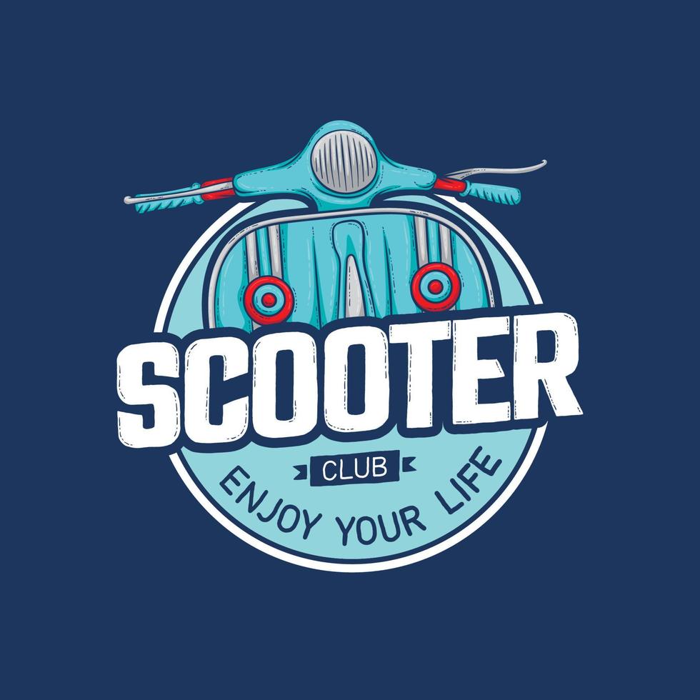 ilustração desenhada à mão do clube de scooter vetor