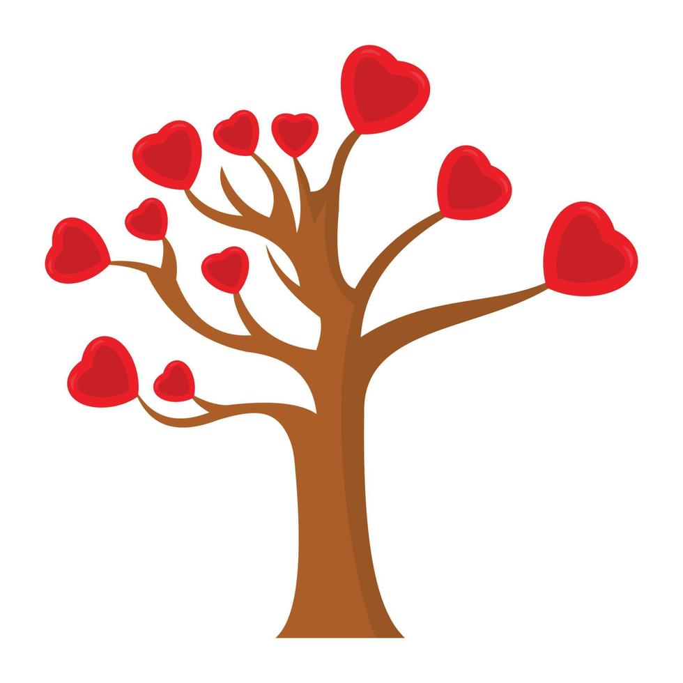 ícone de vetor de árvore de amor que pode facilmente modificar ou editar