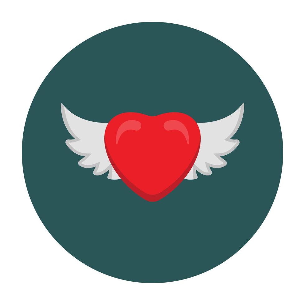 ícone de vetor de coração voador que pode facilmente modificar ou editar