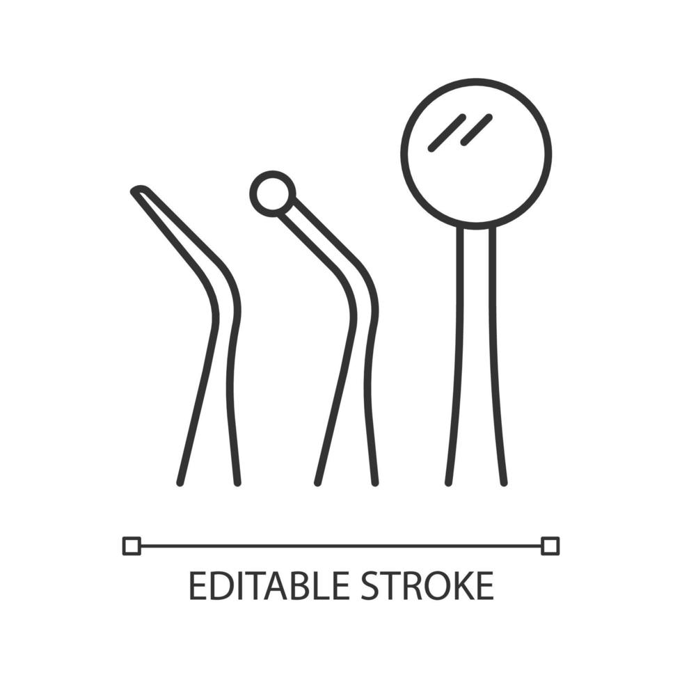 ícone linear da unidade de máquina dental. ferramentas médicas para  dentista. instrumentos ortodônticos. ilustração personalizável de linha  fina. símbolo de contorno. desenho de contorno isolado de vetor. traço  editável 5258763 Vetor no