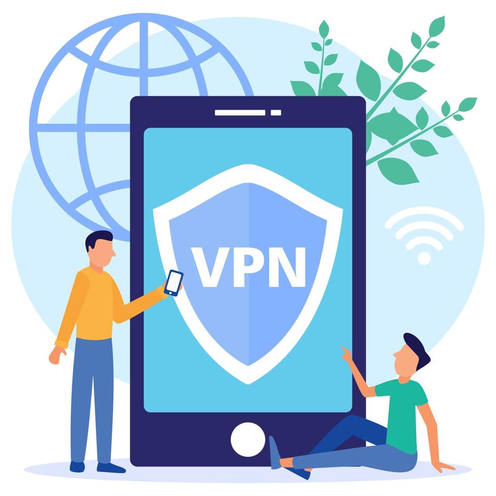 ilustração vetorial gráfico personagem de desenho animado de vpn vetor