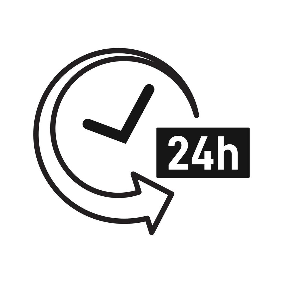 ícone de suporte 24 horas, suporte 24 horas vetor