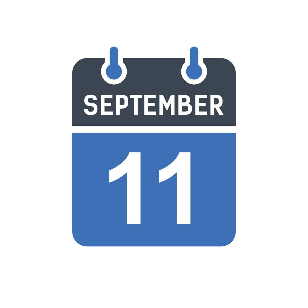 ícone de data do calendário de 11 de setembro vetor