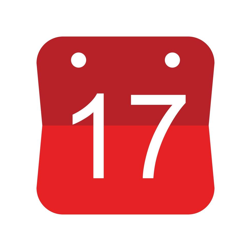 ícone de data de 17 eventos, ícone de data do calendário vetor