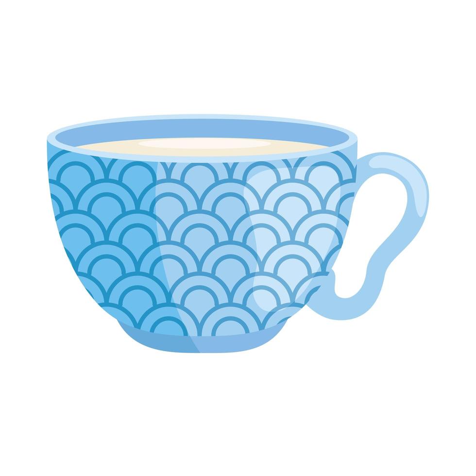 copo de cerâmica de cor azul vetor