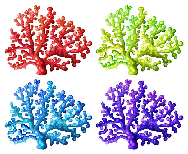 Recifes de coral coloridos vetor
