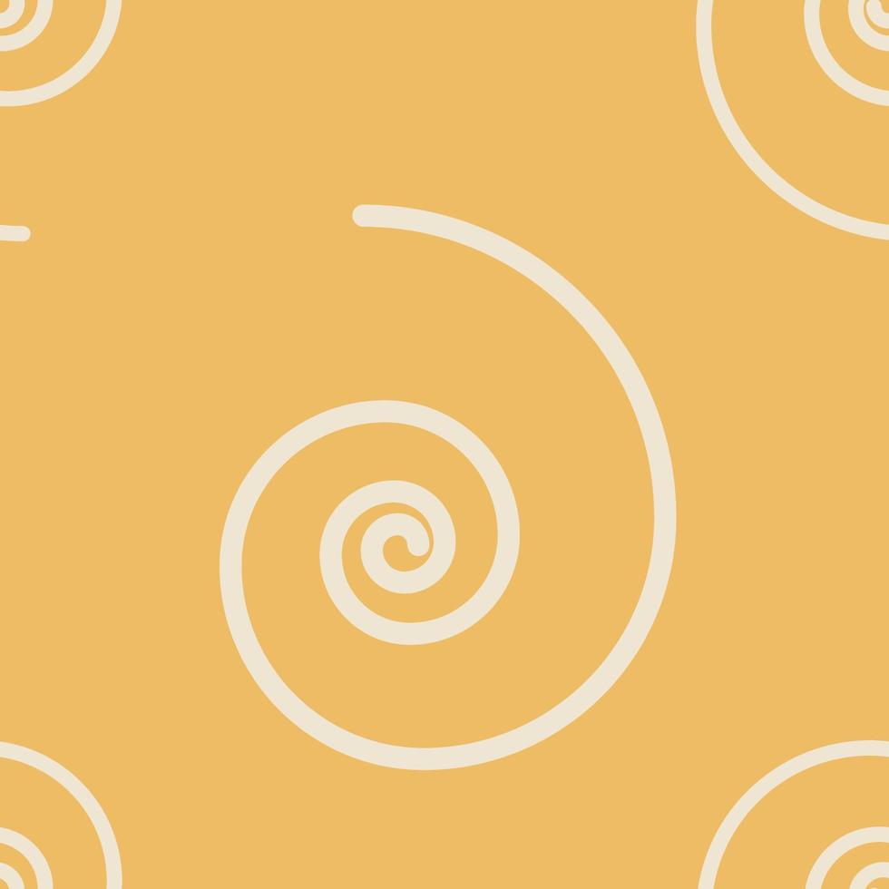 padrão sem emenda com espiral branca sobre fundo amarelo, padrão abstrato em estilo linear, ilustração de estilo simples para têxteis. vetor