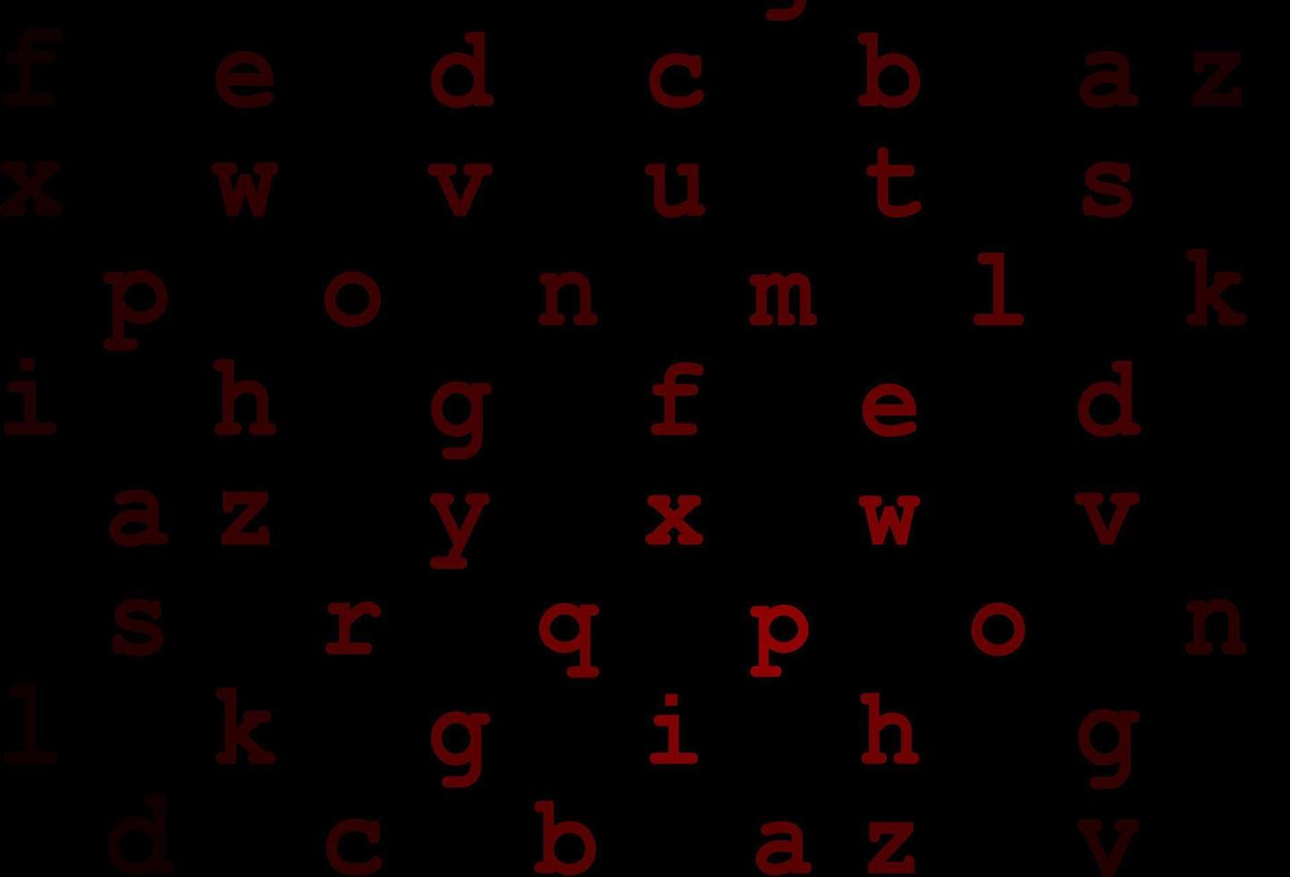 layout de vetor vermelho escuro com alfabeto latino.