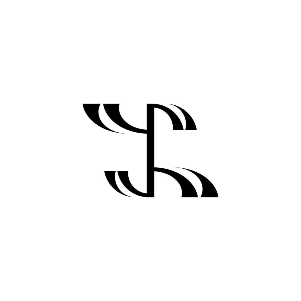 ambigram monograma ano inteligente logotipo inteligente vetor
