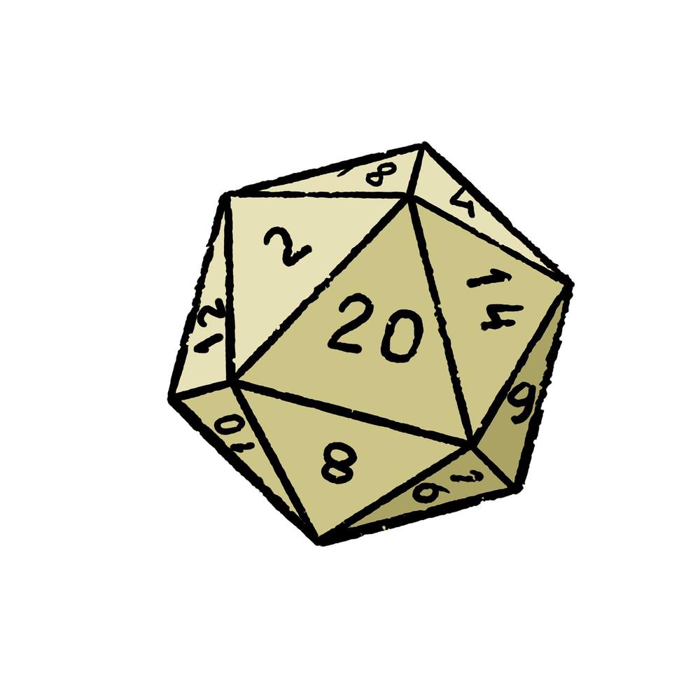 dados de desenho animado para jogo de tabuleiro de fantasia dnd e rpg vetor