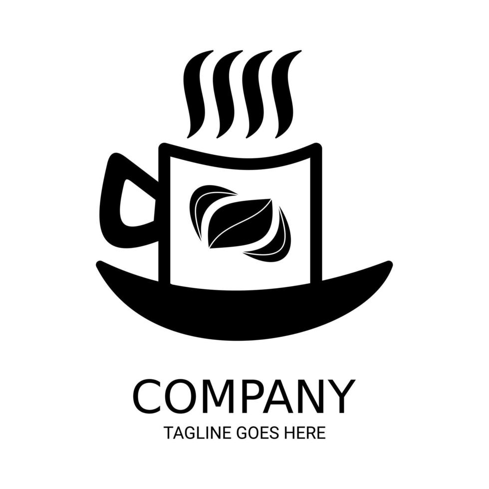 design simples de logotipo de café ou chá. perfeito para camisetas, logotipos de cafeterias, logotipos de lojas de chá, etc. vetor