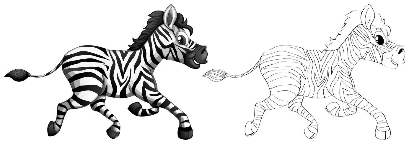Doodle animal para zebra vetor