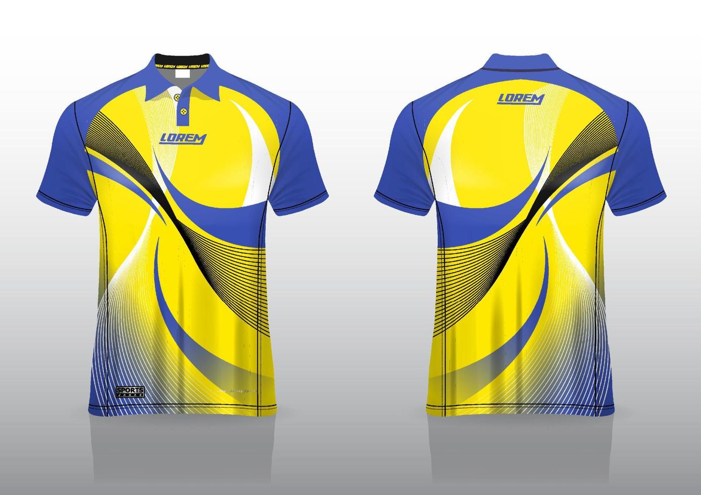 modelo de design de camisa de esporte de jersey para o esporte de futebol, basquete, uniforme em execução na vista frontal, vista traseira. vetor de maquete de camisa, design muito simples e fácil de personalizar