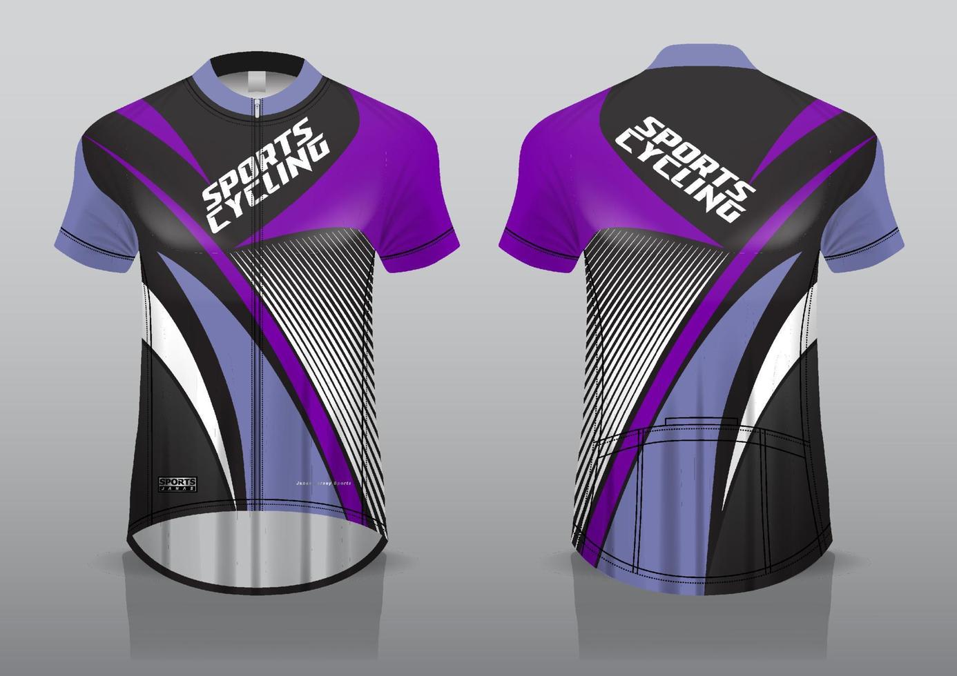 design de jersey para ciclismo, vista frontal e traseira, uniforme sofisticado e fácil de editar e imprimir, uniforme da equipe de ciclismo vetor