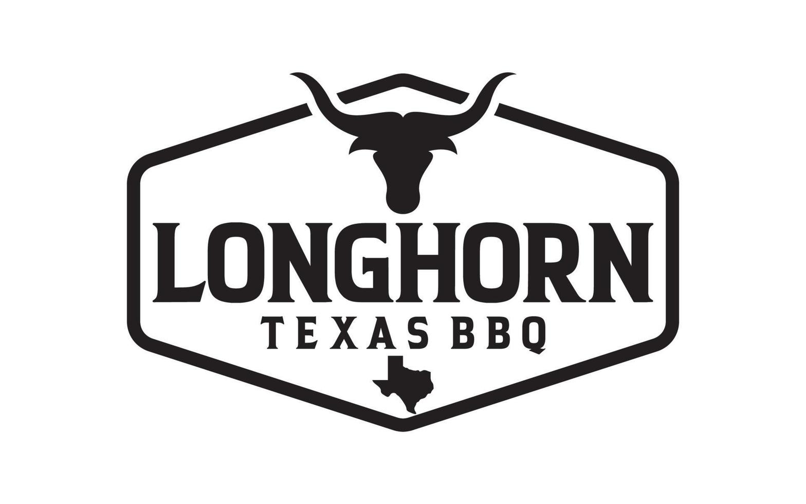 rótulo vintage vaca texas longhorn vetor