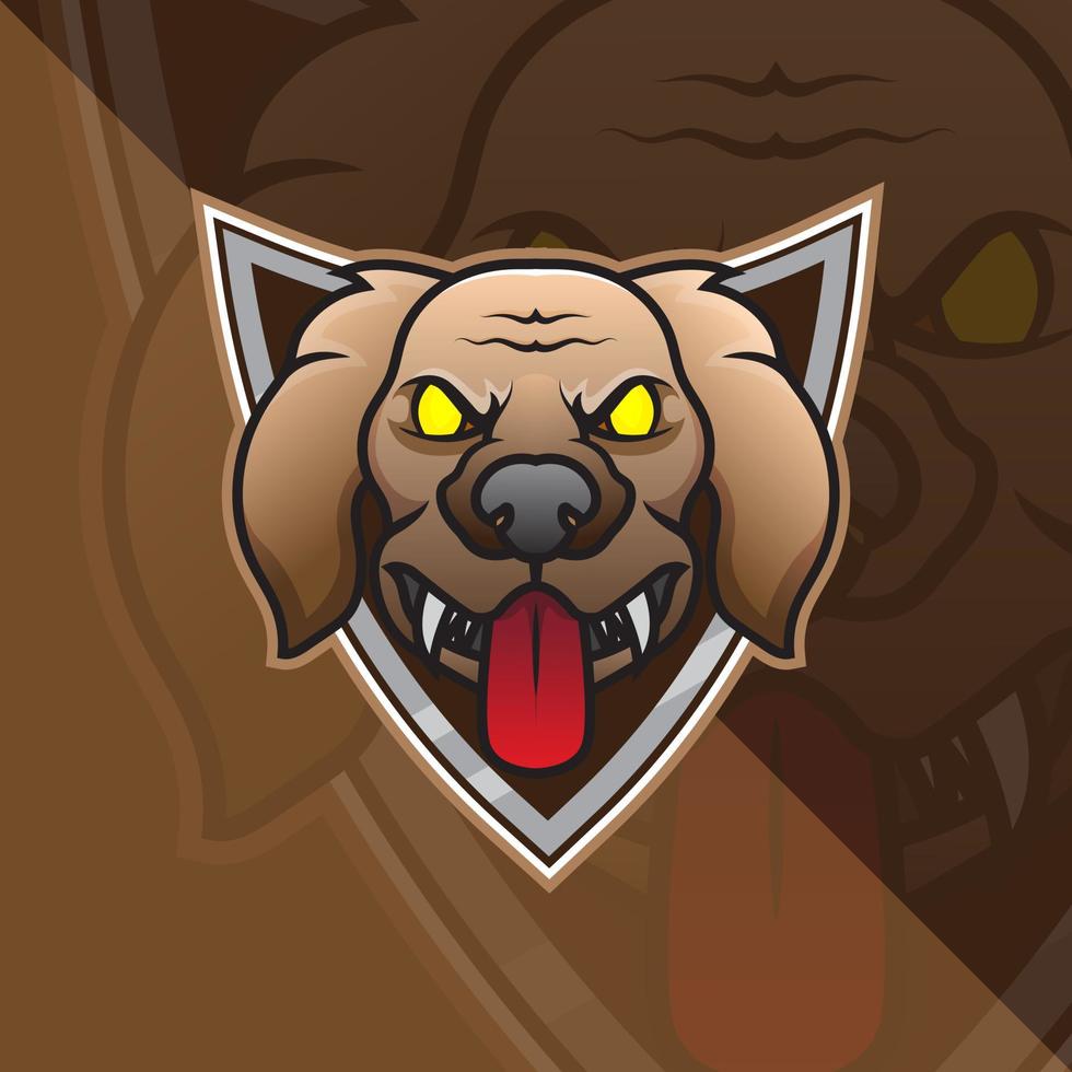 logotipo de mascote de esport de cabeça de cachorro para vetor livre premium de esportes, jogos e esportes.