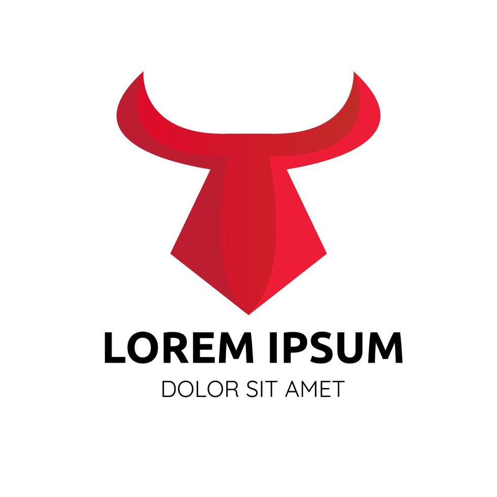 design de ilustração vetorial do logotipo de cabeça de búfalo vermelho para negócios ou empresa vetor