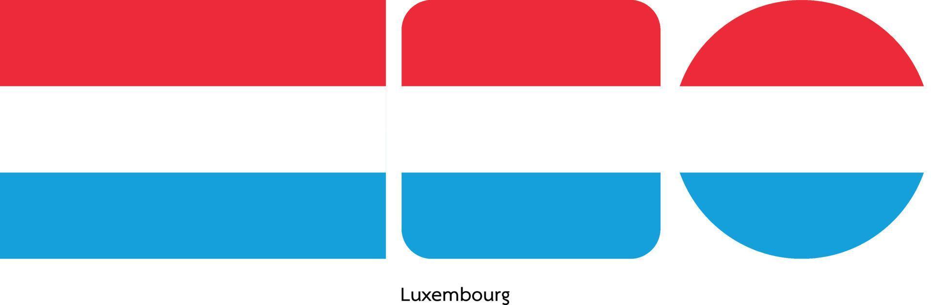 bandeira de luxemburgo, ilustração vetorial vetor