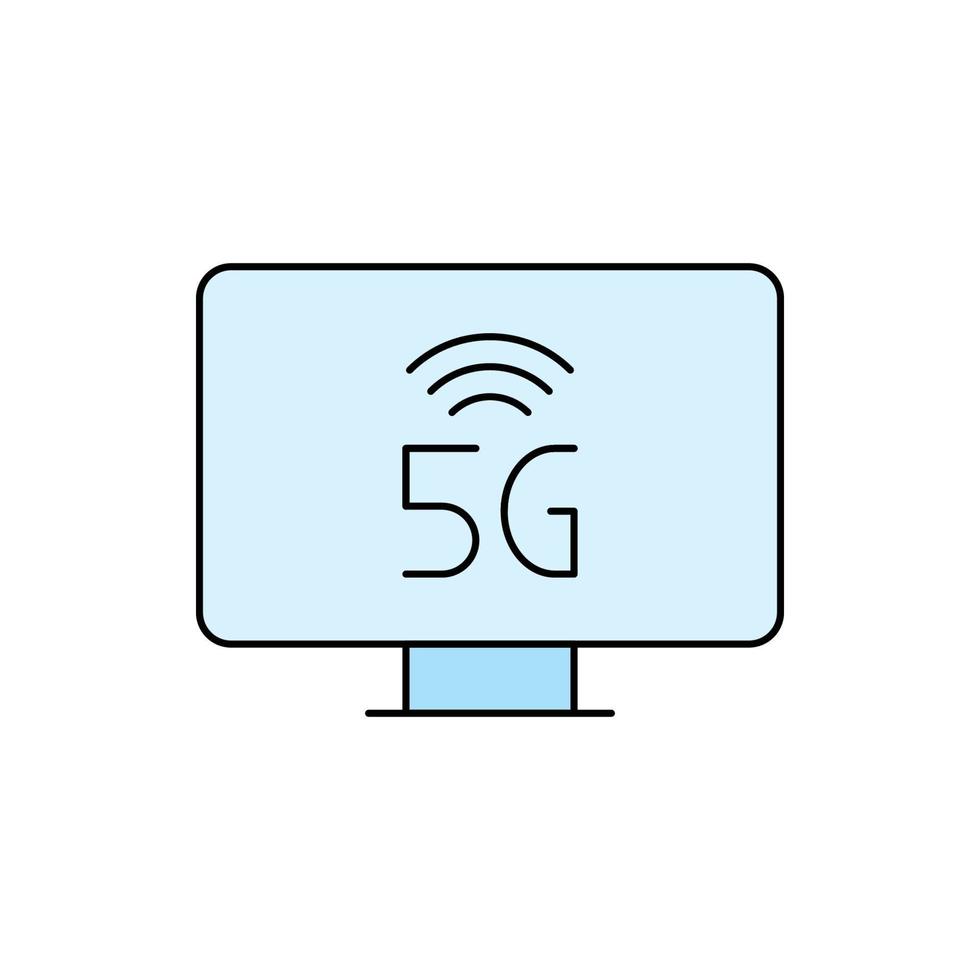 ícone de televisão inteligente sem fio 5g vetor