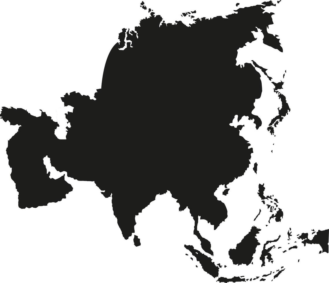 silhueta isométrica continente asiático vetor