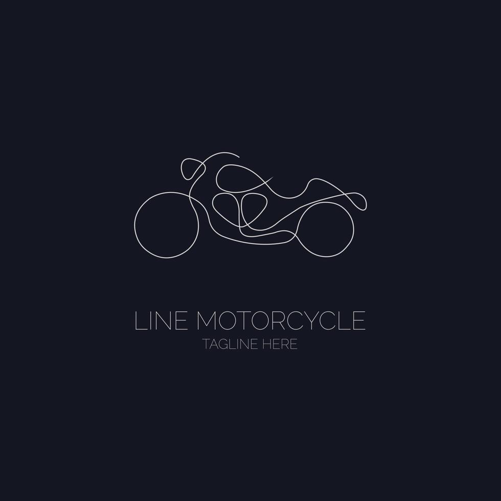 modelo de design de estilo de linha de logotipo de motocicleta para marca ou empresa e outros vetor