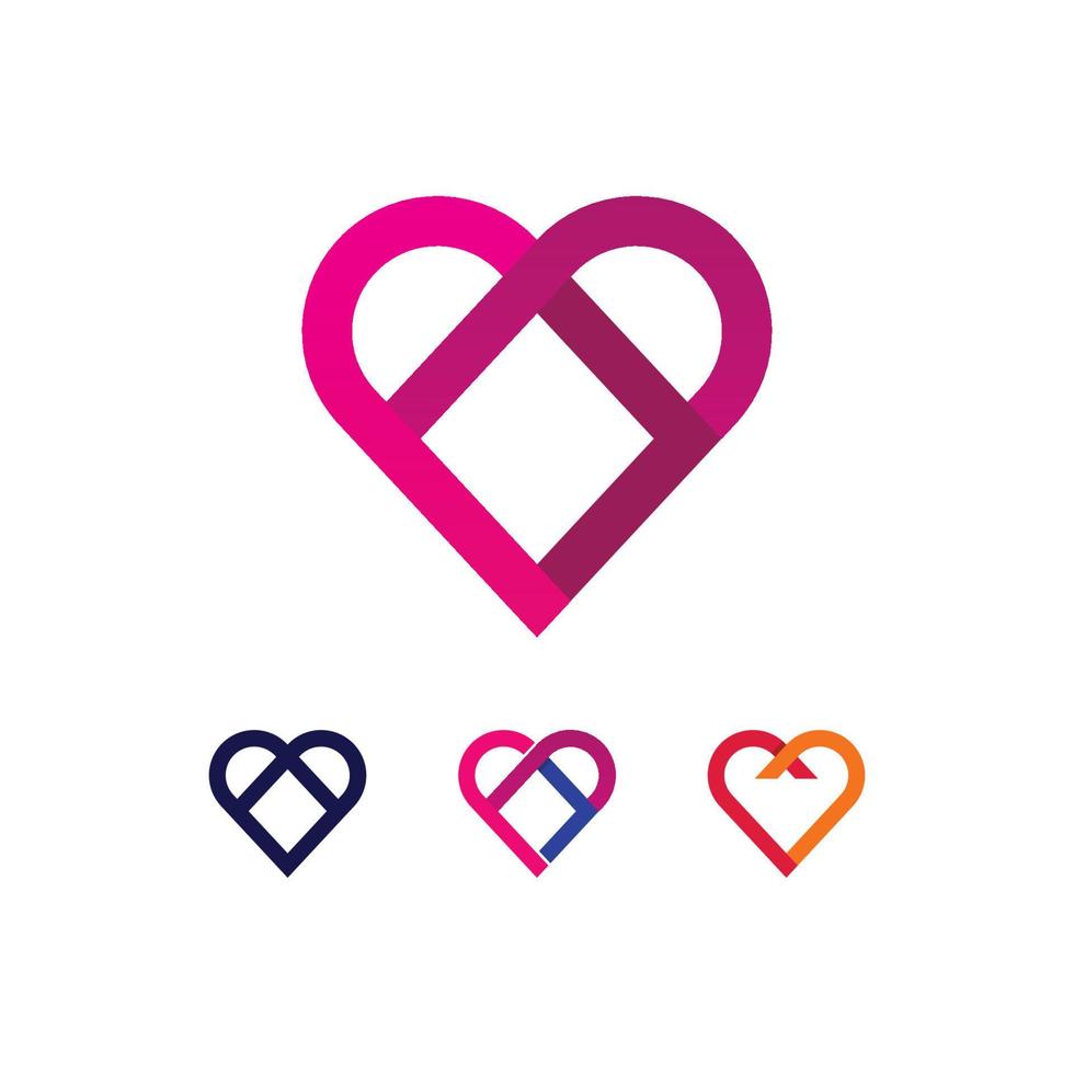coração e amor ilustração vetorial design ícone sinal romântico vetor