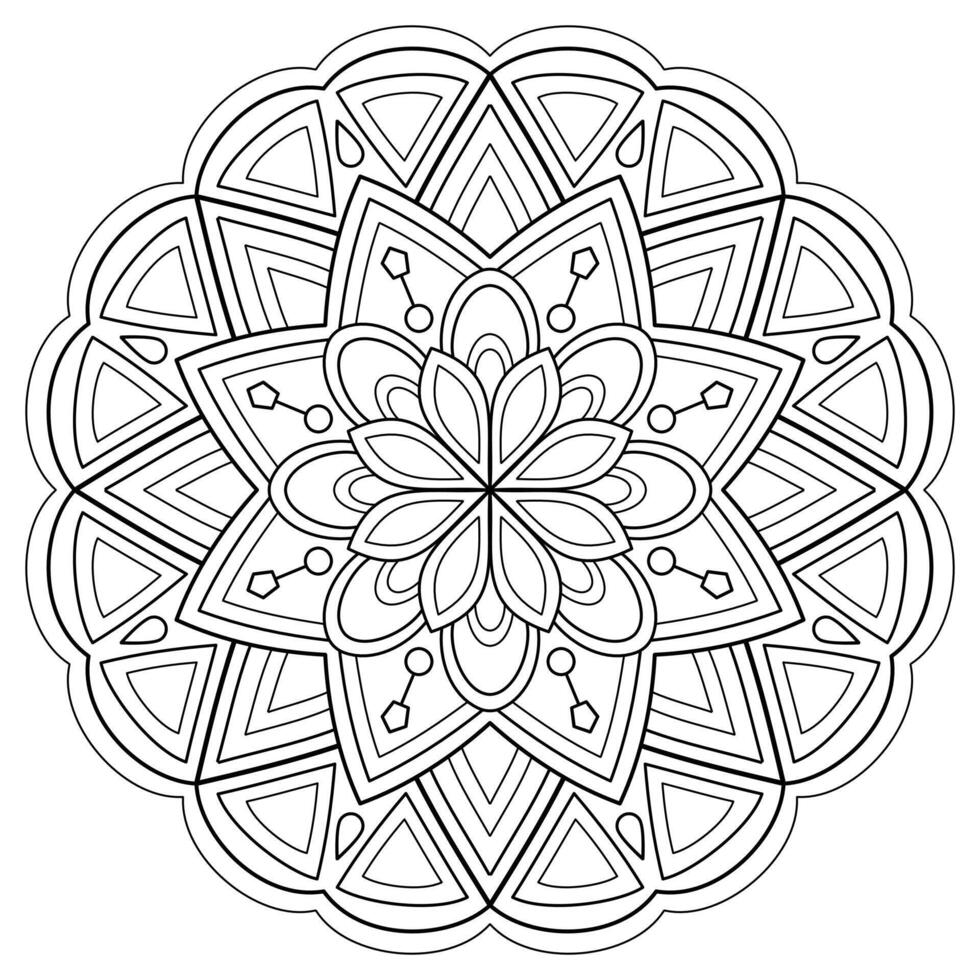 padrão de mandala abstrata de vetor. arte na parede. livro de colorir rendas padrão a tatuagem. design para uma camisa de pintura de papel de parede e design de adesivo de azulejo, ornamento de círculo decorativo em estilo oriental étnico vetor