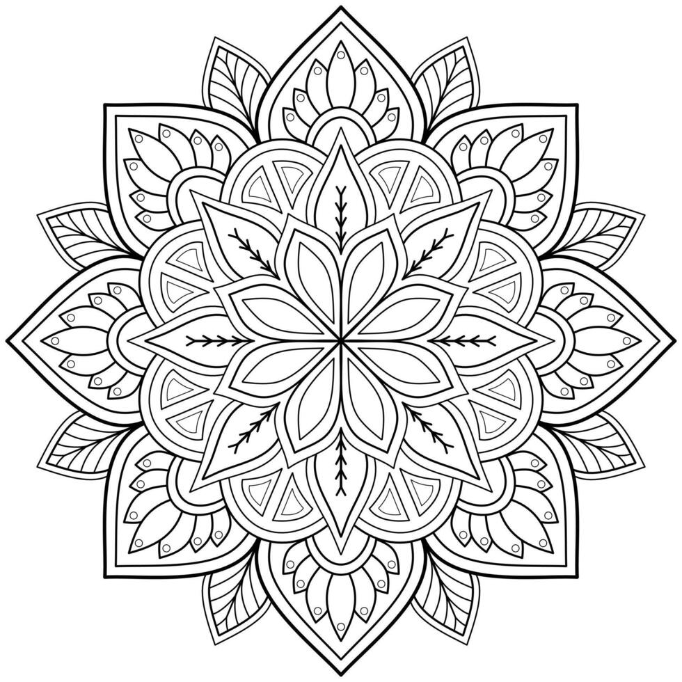 padrão de mandala abstrata de vetor. arte na parede. livro de colorir rendas padrão a tatuagem. design para uma camisa de pintura de papel de parede e design de adesivo de azulejo, ornamento de círculo decorativo em estilo oriental étnico vetor