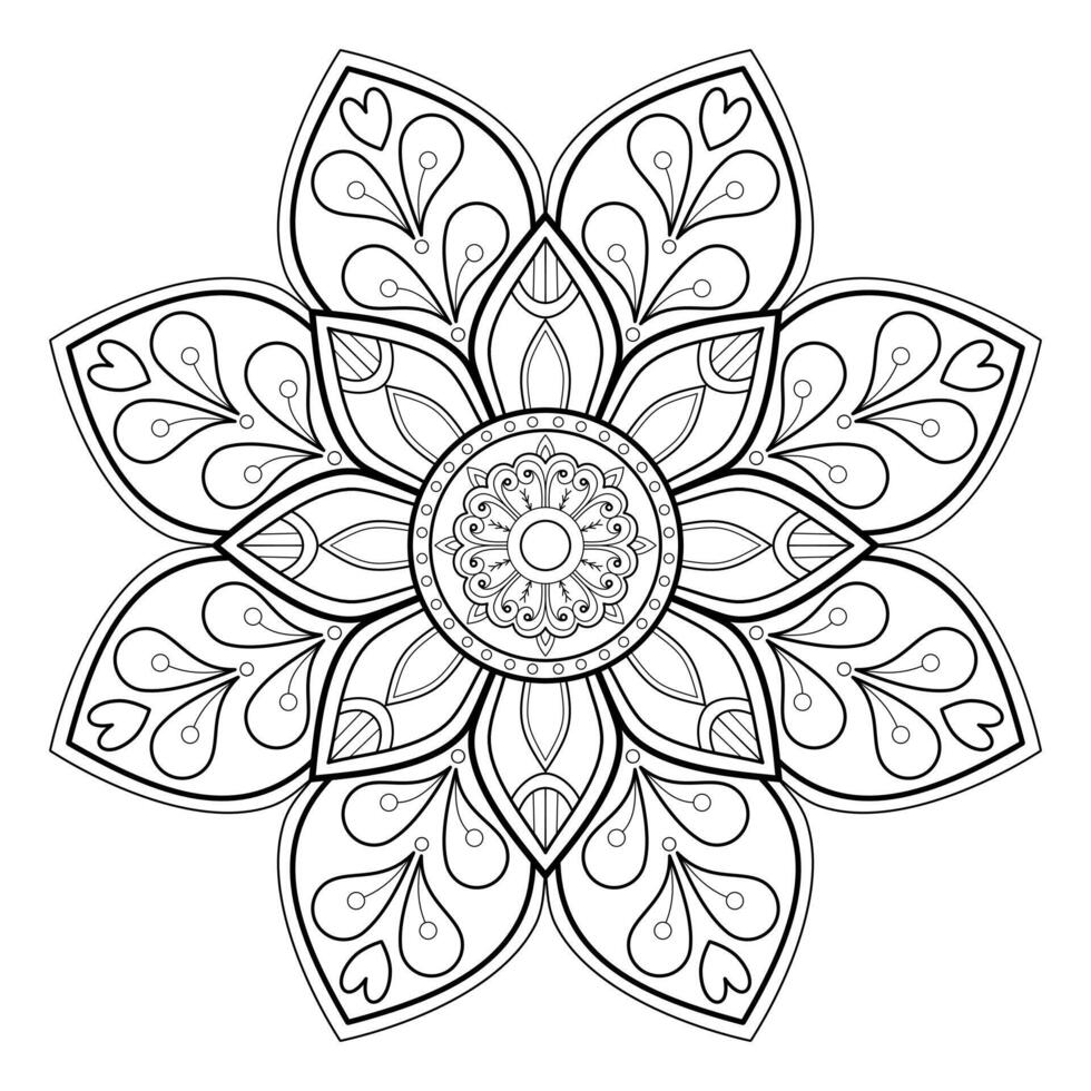 padrão de mandala abstrata de vetor. arte na parede. livro de colorir rendas padrão a tatuagem. design para uma camisa de pintura de papel de parede e design de adesivo de azulejo, ornamento de círculo decorativo em estilo oriental étnico vetor