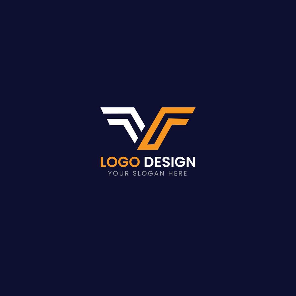 design de logotipo vf vetor