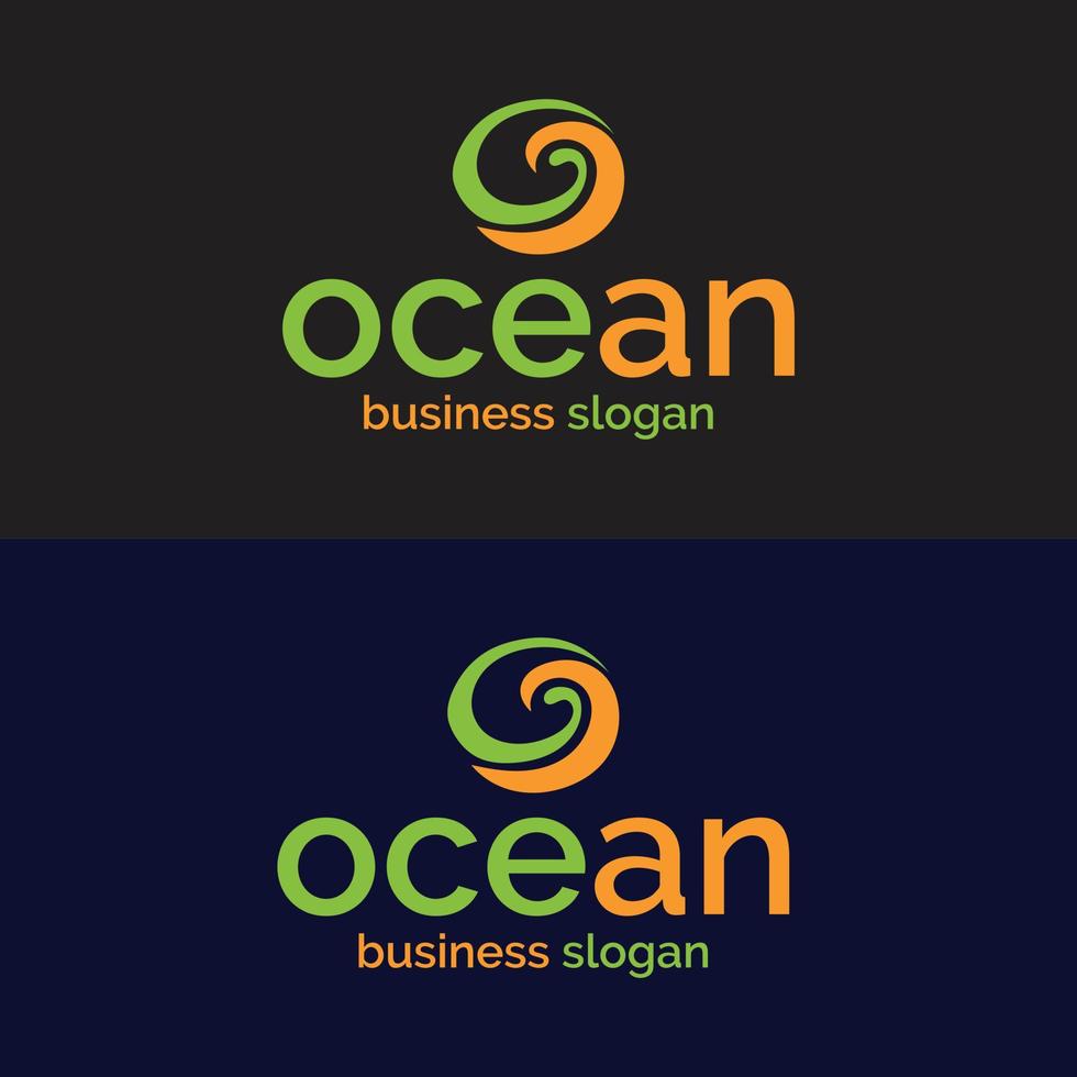 design criativo do logotipo do oceano vetor